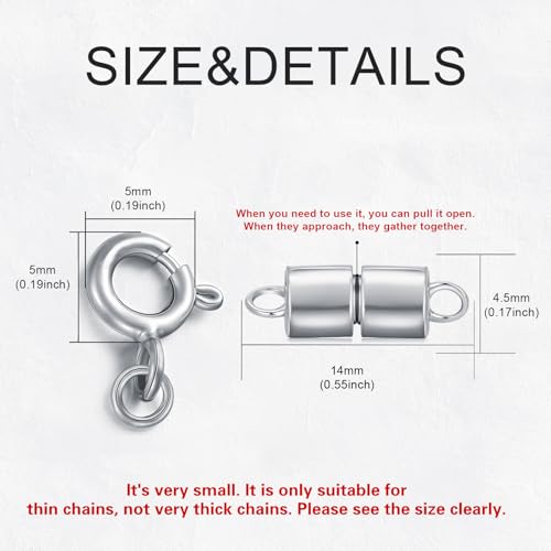 925 Sterling Silver Lobster Clasp for DIY Necklace Bracelet Jewelry Making, Double Spring Clasp with Closed Jump Rings, Necklace Extender Clasp Connector Bracelet Extension (Style 16) - style: Style 16