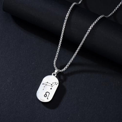 SIMONLY Zodiac Necklace 925 Sterling Silver Constellation Necklace Zodiac Sign Necklaces Horoscope Jewelry Christmas Birthday Astrology Gifts for Women Men Unisex - style: Leo-Gold