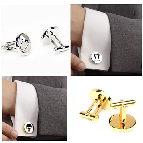 Kooer Personalized Men's Wedding Cufflinks, Custom Father Of The Bride Cuff Links Jewelry Gift For Men Him Groom Groomsman - style: Father of groom