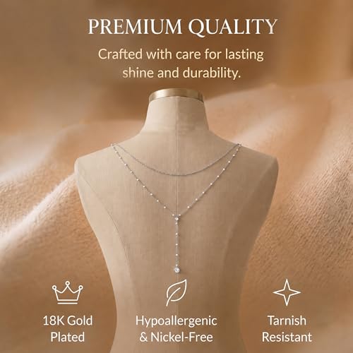 Back Necklace with Rhinestone Pearl Pendant Back Body Chain for Backless Dress Bridal Wedding Backdrop Necklace Crystal Simple Waist Body Jewelry for Women - color: A2:back chain