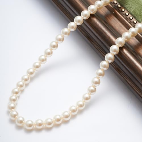 Pearl Necklace for Women, Round White Pearl Choker Necklace | Selected Pearls, Classic Style, Adjustable Extender, Elegant Gift Box