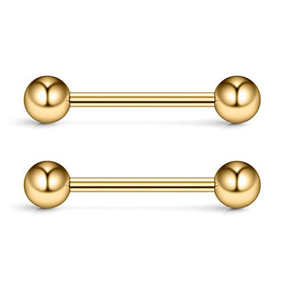 316L Stainless Steel Nipple Shield Barbell Ring Bar Body Piercing 14G - style: Gold(1pair)