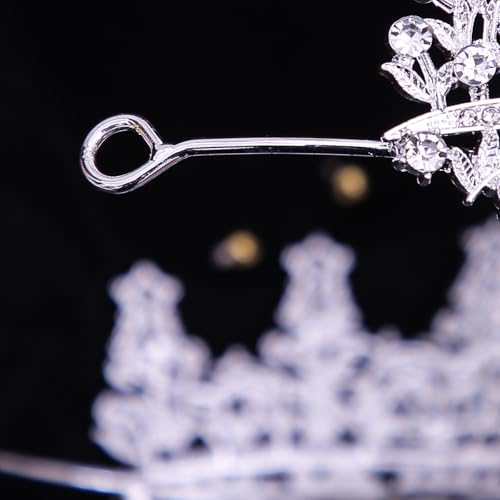 Tiaras and Crowns for Women Crystal Princess Tiaras Rhinestone Queen Crowns For Wedding Bridal Birthday Prom Pageant Party (Tiara 100) - color: Silver Red