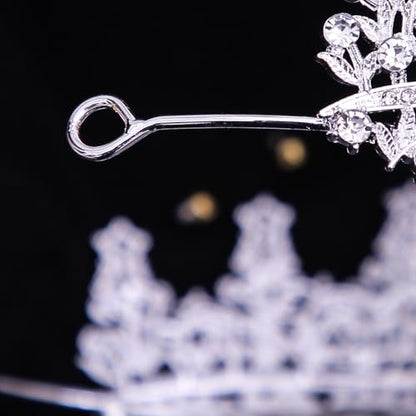 Tiaras and Crowns for Women Crystal Princess Tiaras Rhinestone Queen Crowns For Wedding Bridal Birthday Prom Pageant Party (Tiara 100) - color: Silver Red