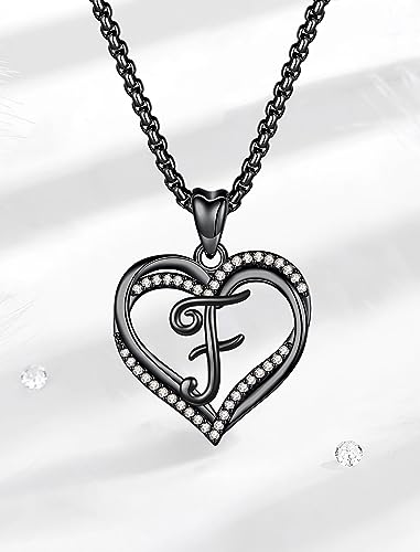 INFUSEU Unique Initial Necklaces for Women Girls Small Heart Letter Jewelry, Meaningful Personalized Gifts - style: F