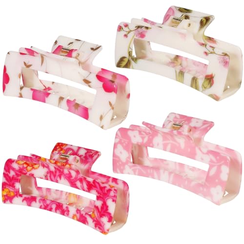 laxizar 4 Pcs Hair Clips 4.1 Inch Claw Cips Floral Hair Accessories - color: floral print 1
