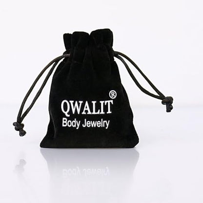 QWALIT Belly Button Rings 14G Surgical Steel Belly Rings CZ Opal Navel Piercing Jewelry for Women Girls 3/8" 10mm Silver Rose Gold - color: silver