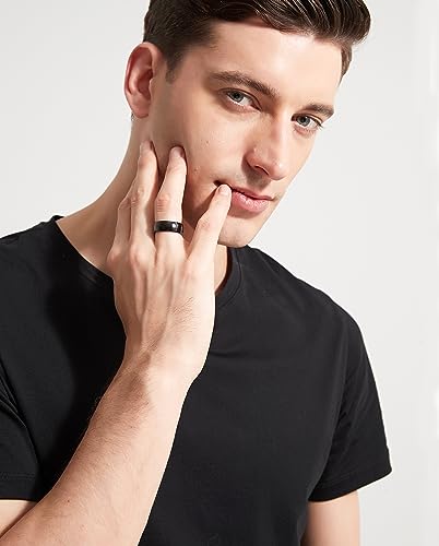TIGRADE Black Titanium Ring 2mm 4mm 6mm 8mm Dome High Polished Wedding Band Size 3-14.5 - color: 8mm, size: 13