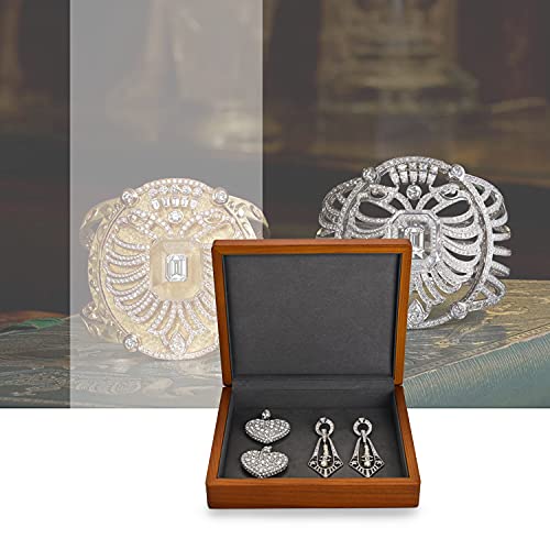 Oirlv Solid Wood Ring Jewelry Box Organizer Earrings Jewelry Drawer Organizer Tray with Lid (Grey Flat Box) - color: Grey Flat Box