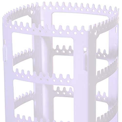 Sooyee White Earring Organizer, 360 Rotating Earring Holder, 4 Tiers Jewelry Rack Display Classic Stand, 156 Holes and 160 Grooves for Necklaces Earrings Piercings - color: White