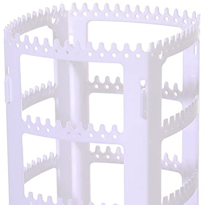Sooyee White Earring Organizer, 360 Rotating Earring Holder, 4 Tiers Jewelry Rack Display Classic Stand, 156 Holes and 160 Grooves for Necklaces Earrings Piercings - color: White