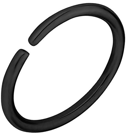 Forbidden Body Jewelry 18G Surgical Steel IP Plated Seamless Nose Ring & Cartilage Hoop with Comfort Round Ends (Sold Individually) - style: 18G 10mm Black