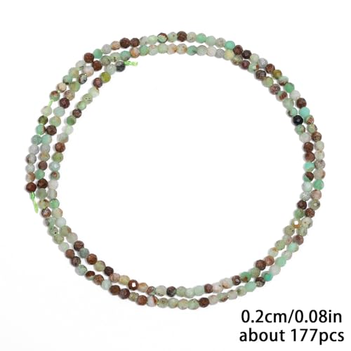180pcs 2mm Natural Australian Jade Gemstone Beads Faceted Round Loose Stone Beads for Jewelry Making - color: Australian Jade, size: 1.9-2.4mm