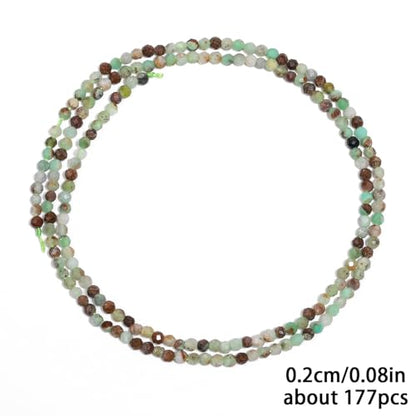 180pcs 2mm Natural Australian Jade Gemstone Beads Faceted Round Loose Stone Beads for Jewelry Making - color: Australian Jade, size: 1.9-2.4mm