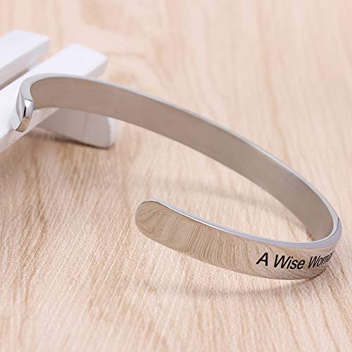 Btysun Bracelets for Women Mothers Day Bracelet Gifts from Daughter Inspirational Gifts for Women Graduation Gifts for Her Motivational Birthday Cuff Bangle Friendship Personalized Mantra Jewelry… - style: A Wise Woman Once Said “.. this ..."and She Lived