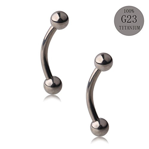 20g 18g 16g 14g Rook Piercing Jewelry Titanium Externally Threaded Curved Barbell Eyebrow Tragus Helix Conch Lobe Labret Earrings Lip Rings Body Piercing Jewelry For Women Men Ball Spike 6mm-19mm - size: 16G - 10mm Ball