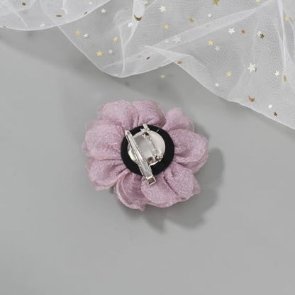Rose Flower Brooches and Clips for Women | Lavender Hair Clips & Flower Pins | Hat & Lapel Pins, 3.1 Inches - color: Lavender