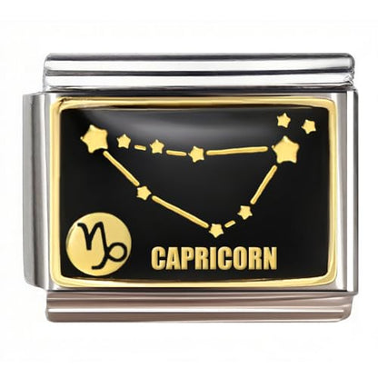 Italian Charm Bracelet Link, 12 Zodiac Constellation, 9mm, Sign Charm - color: Capricorn (12.22 ~ 1.19)
