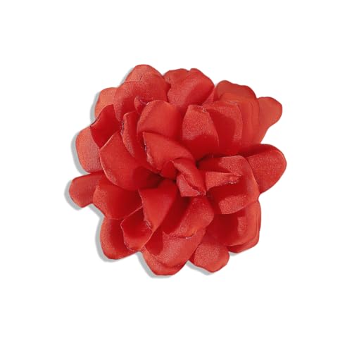 Elegant Large Cloth Flower Brooches Big Camellia Flower Pin for Women Dainty Cloth Fabric Rose Brooches Dress Skirt Scarf Hat Pins Clothing Decoration Accessories - color: Red