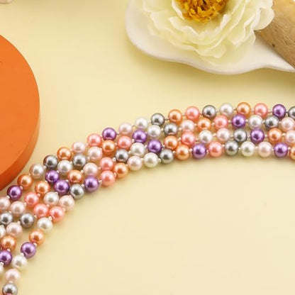 Pearl Necklaces for Women 60'' 70" Long Pearl Necklace 15.75'' Pearl Choker Necklace Chunky Bead Layered Faux Pearl Dangle Wedding Bridal 1920s Gatsby Christmas Costume Jewelry Gifts - color: Colorful2-60''