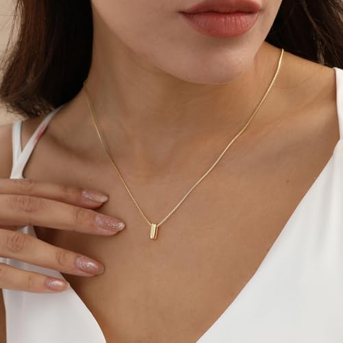 14K Gold Plated Bubble Letter Necklace, Tarnish Free and Waterproof Dainty Initial Necklace for Women, Trendy Personalized Gold Jewelry Gift for Her - color: Gold, style: I