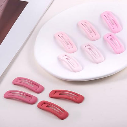 20 PCS Small Rectangle Hair Barrettes For Women Non Slips Snap Clips For Thin Fine Hair,Matte Pink,1.97 x 0.55Inch - color: Matte Pink