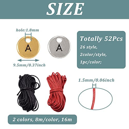 Craftdady Letter Charms Capital Pendants Mixed A-Z Initial Letter Number Charms DIY Bracelet Necklace Pendants for Jewelry Making, Gold, Antique Silver, Platinum - color: Gold & Silver, Flat Round