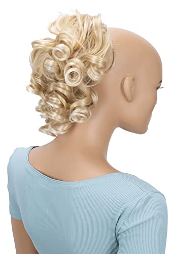CAISHA Jumbo Hairpiece Scrunchy Updo Voluminous Curly Messy Bun Blond Mix G6L - color: blonde