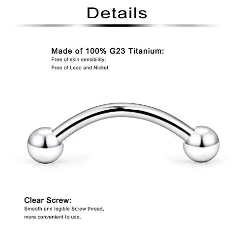 24-48PCS 16G Surgical Steel Snake Eyes Tongue Ring Curved Barbell Snake Bite Piercing Jewelry for Women Men