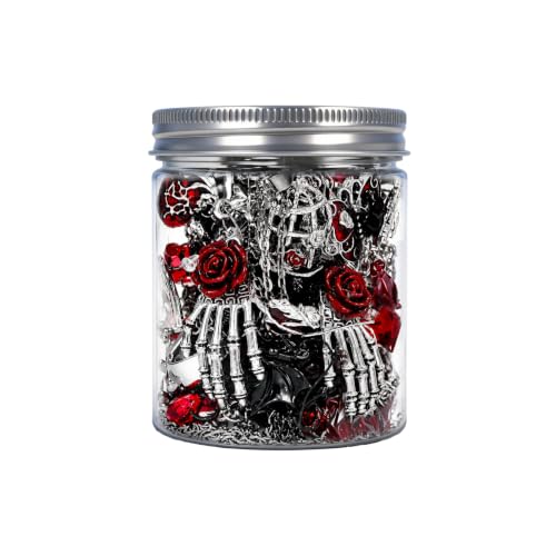SMUOBT Mystery Jewelry Jar Bundle - Surprise Vintage Jewelry Box for Women,Gift Jewelry Set (Necklace, Earrings, Rings,Kracelet,Keychain) - Unique Birthday Gift for Women - color: Gothic Crimson Red