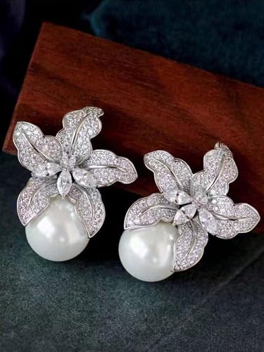Retro Pearl Stud Drop Earrings Elegant Faux Pearl Stud Earrings For Women Exquisite Wedding Engagement Jewelry Gifts - style: Style 1