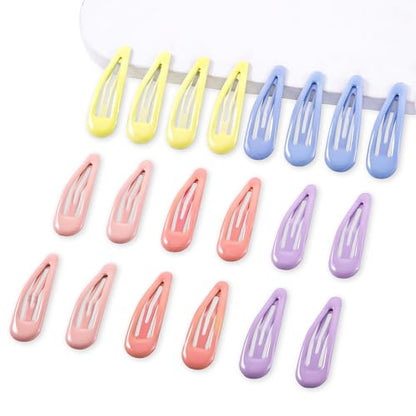 20 PCS Metal Snap Hair Clips Water Drop No Slip Barrettes for Women Bright Small Hair Clips For Thick And Thin Fine Hair,Yellow Blue Purple Pink,1.97 x 0.5 In. - color: Yellow Blue Purple Pink