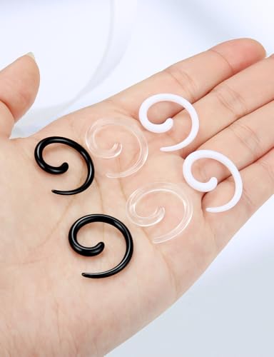 14-00G Ears Gauges Tunnels Plugs for Women Acrylic Spiral Snail Ear Gauge Septum Stretching Kit Earring Expander Stretcher Earrings Piercing Jewelry for Women Men - style: 10G Tapers