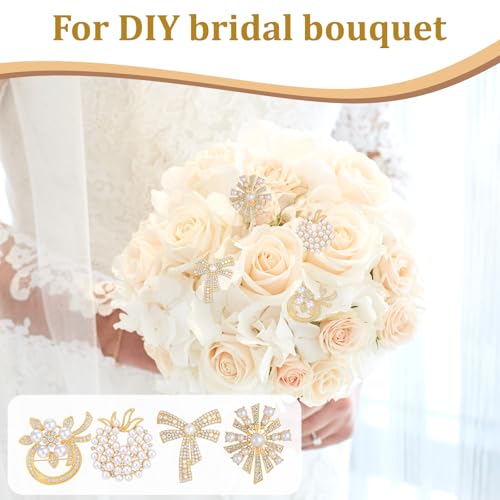 4pcs Brooches and Pins for Women, Flower Brooch, Crystal Pearl Brooch, for Women Fashion Accessories - style: wings