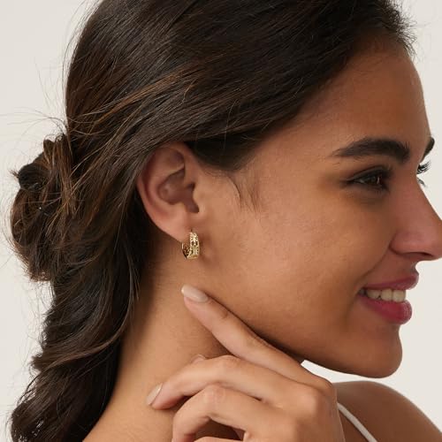 LLWOM Gold Huggie Earrings for Women-14k Gold/Silver/Rose/Black Plated Heart Hoop Earrings Hypoallergenic Lightweight Hoops Gifts - style: Traditional