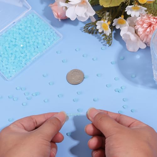 1000Pcs 4mm Faceted Crystal Glass Bicone Beads Loose Bead for DIY Bracelet Necklace Earring Keychain Jewelry Making,Lake Blue Jade - color: Lake Blue Jade