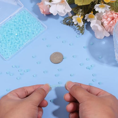 1000Pcs 4mm Faceted Crystal Glass Bicone Beads Loose Bead for DIY Bracelet Necklace Earring Keychain Jewelry Making,Lake Blue Jade - color: Lake Blue Jade