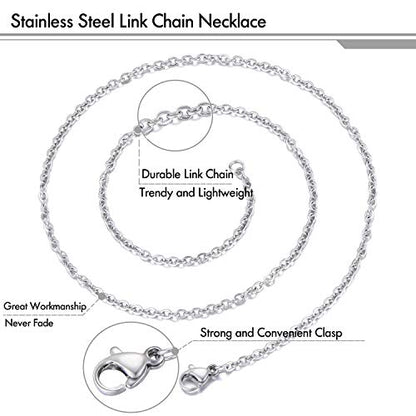 30 Pack 16 Inch Necklace Chain Stainless Steel Link Cable Chain Necklace with Lobster Clasps for DIY Jewelry Making - size: 16 Inches