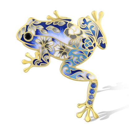 Santuzza 925 Sterling Silver Enamel Brooch Pin for Women - color: [E]Frog