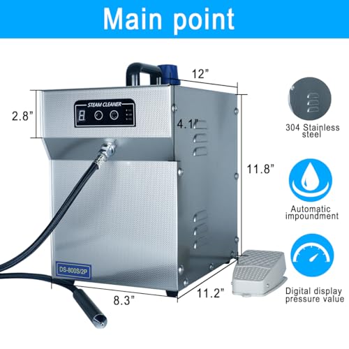 TDRSUPER 1300W Professional Jewelry Steam Cleaner 2L Stainless-Steel Jewelry Cleaning Machine for Silver & Gold High Pressure Gemstone Cleaning Steaming Machine for Jewelry Stores