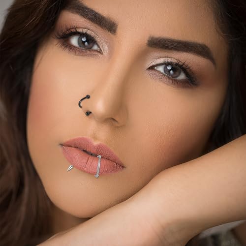 36Pcs Stainless Steel Lip Rings, Snake Bite Piercing Labret Jewelry | Women Men, Horseshoe Labret Jewelry, Lip Barbell Ring, Lips Piercing Jewelrys, Lip-Piercing Jewelries