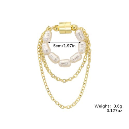 14K Gold Plated Ear Cuff Earring for Women Non Piercing, Dainty Pearl Tassels Beads Ear Cuff Minimalist Cuff Earrings Jewelry Gift - style: Pearl Tassel Chain
