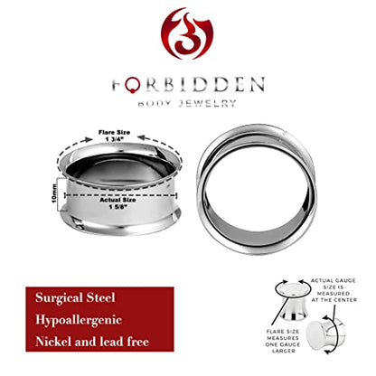 Forbidden Body Jewelry Ear Gauges, Ear Tunnels, Tunnels For Ears, Surgical Steel Mirror Finish Double Flared Tunnel Plug Earrings - style: 2pcs: 42mm (1&5/8")