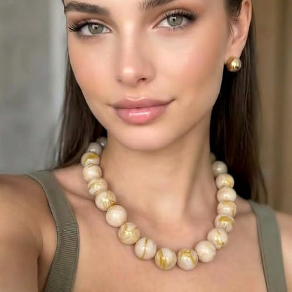 Chunky Beaded Necklace for Women, Colorful Trendy Statement Summer Jewelry Gift - color: necklace-17