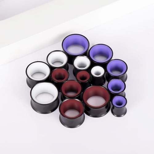 DOEARKO 6PCS Heart Shape Ear Tunnels Plugs Stainless Steel Hollow Double Flared Ear Gauges Tunnels Stretcher Body Piercing Earring Jewelry for Women Men 8mm-19mm - color: 3P-B, size: 8 mm