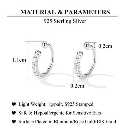 SLUYNZ Sterling Silver No Piercing Earrings Cuff for Women Cartilage Earrings Helix Earrings - color: A-Silver
