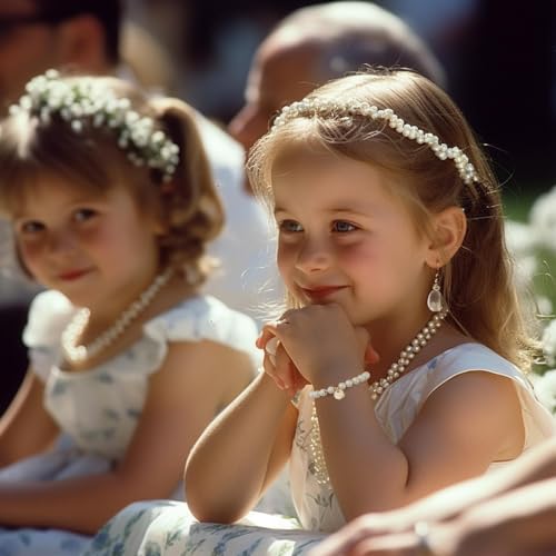 Flower Girl Proposal Bracelet, Initial Pearl Bracelet with Gift Box | Personalized initial pearl bracelet for flower girls, a sweet wedding proposal keepsake presented in a ready-to-gift box