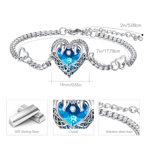 Animal Bracelet for Women 925 Sterling Silver Celtic Dragon/Horse/Wolf Bracelet Adjustable Bracelet Cute Animal Jewelry Gift for Women - style: 01-Celtic Horse Bracelet
