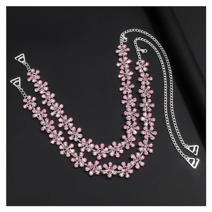 1Pair Shiny Crystal Shoulder Strap Bra Chain for Women Bridal Wedding Rhinestone Lingerie Strap Shoulder Chain Dress Accessories Jewelry - color: Silver