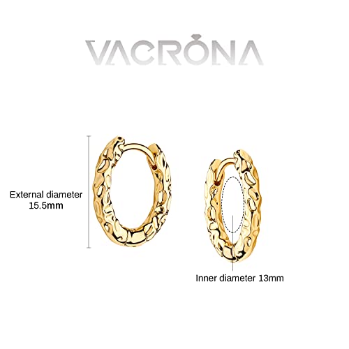 Cubic Zirconia Huggie Earrings 14k Gold Plated Tiny Earrings Small Huggie Hoop Earrings Simple Lightweight Hoops Gift for Women - color: Texture Hoop